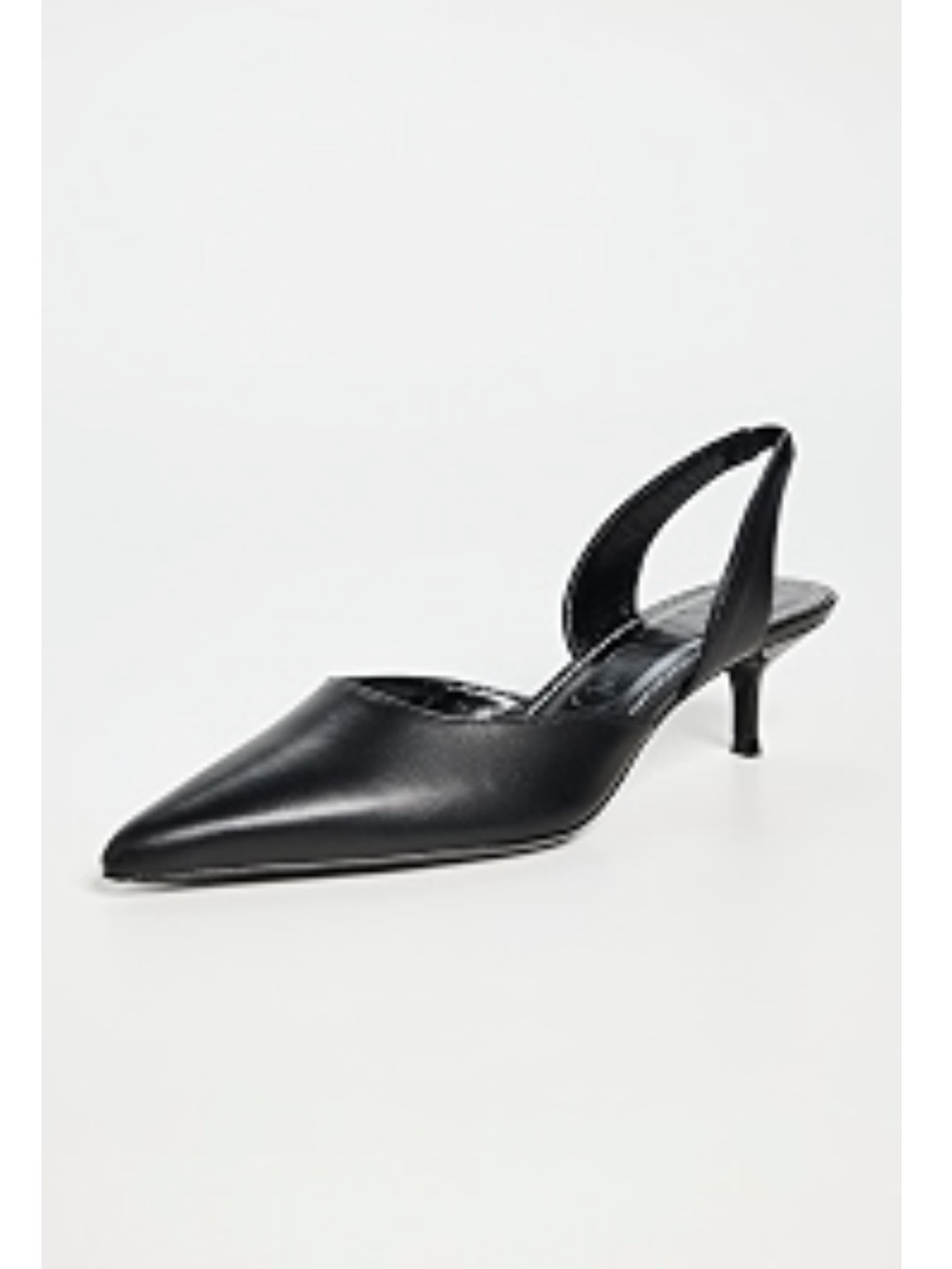 STAUD Sebastian Black Pointed Leather Slingbacks - Picture 4 of 7